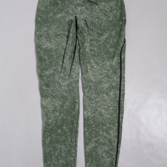 Lululemon Men's Textured Tech Pant Denim Wash Print Green Twill Multi Size XS - Picture 6 of 12